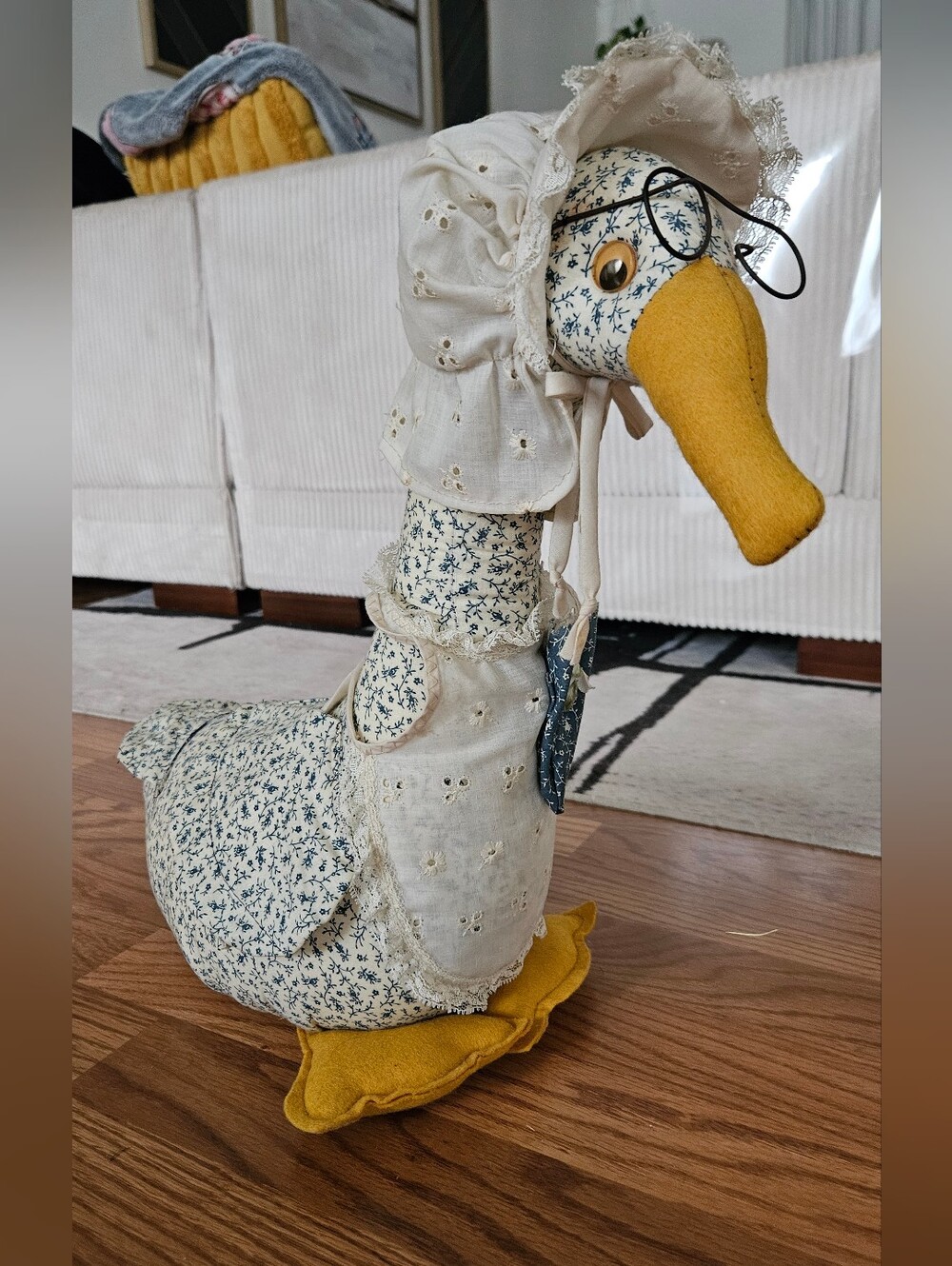 Cloth Mother Goose Plush Doll. Handmade, Vintage